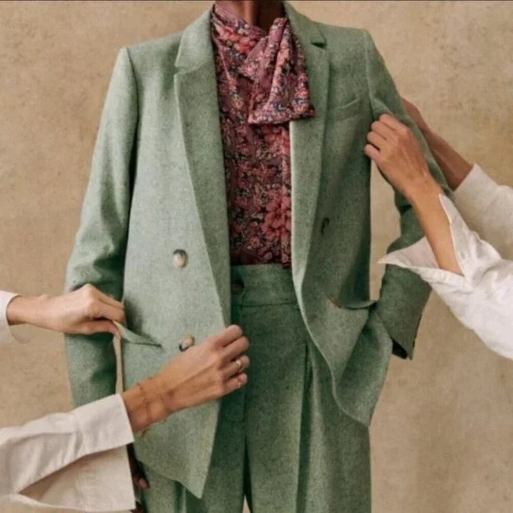 Sezane Christie Jacket in Sea Green size 32